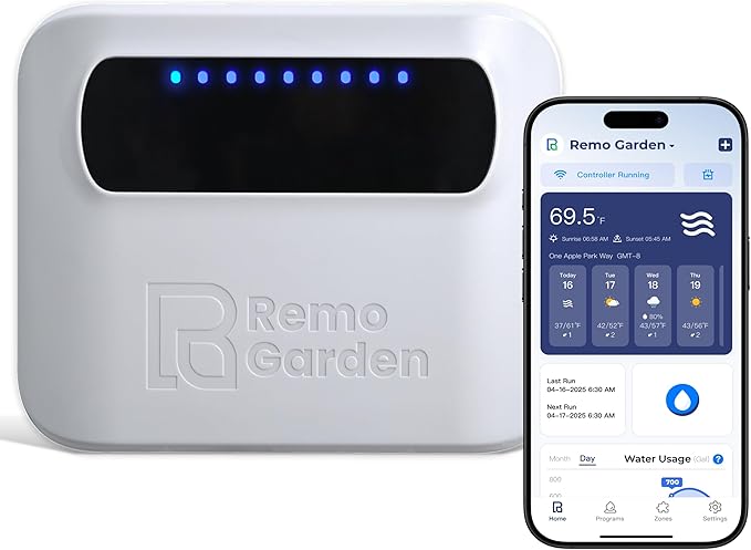 Smart Sprinkler Controller – 8 Zone WiFi Irrigation Controller with App, Weather-Based Scheduling, Easy DIY Setup