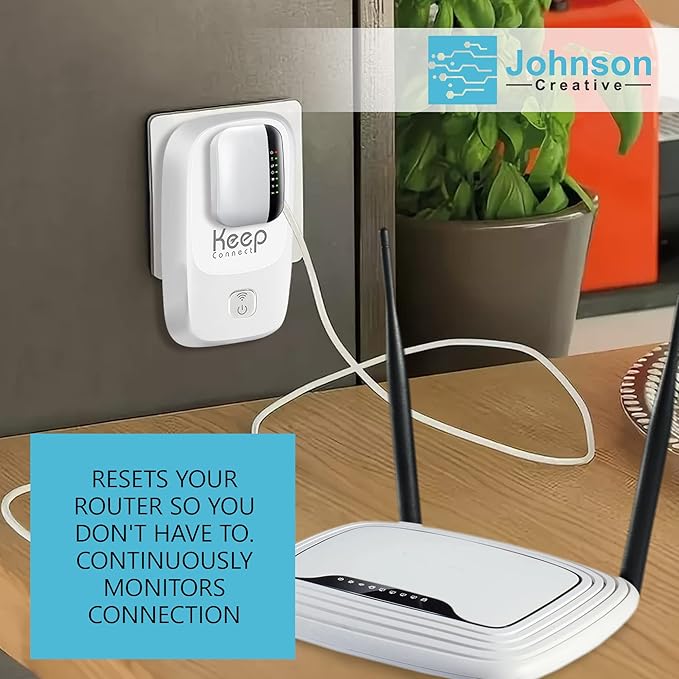 MAX Router Rebooter, Wi-Fi Reset Device, Monitors Connectivity and Resets When Required. No App Necessary. If You Enter a Phone Number it Will Send Texts Upon resets.