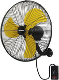 KEN BROWN 20 Inch Industrial Oscillating Wall Mount Fan, 4,460 CFM High Velocity Industrial Wall Fan for Indoor, Commercial, Residential, Warehouse, Greenhouse, Workshop, Basemen