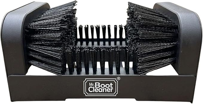 Heavy Duty Boot Brush Cleaner Outdoor Floor Mount or Portable Commercial Boot Scraper/Scrubber with Hardware, Plastic
