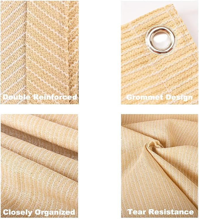 90% Shade Cloth for Plants 2 Ft × 3.3 Ft Greenhouse Shade Cloth for Protect Vegetable Plants Fruits Flowers Crops - Beige