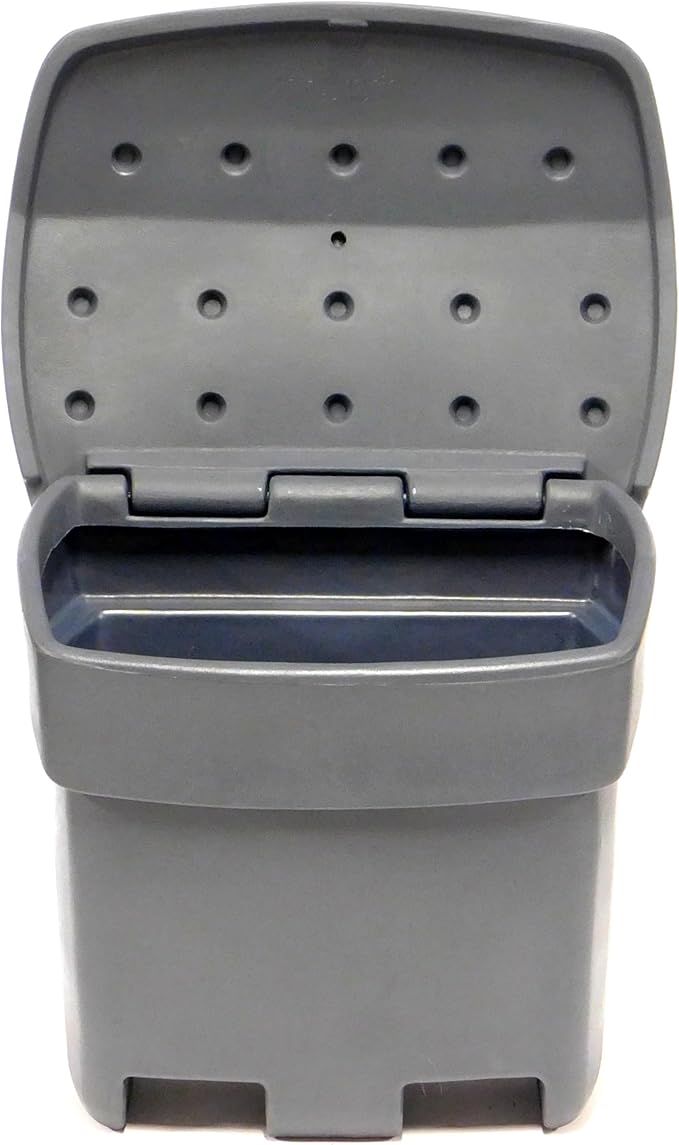 FCMP Outdoor 37-Gallon Salt and Sand Storage Bin – Multipurpose Deck Box for Patio, Porch or Shed – Industrial Large Container for Outdoor Storage, Grey