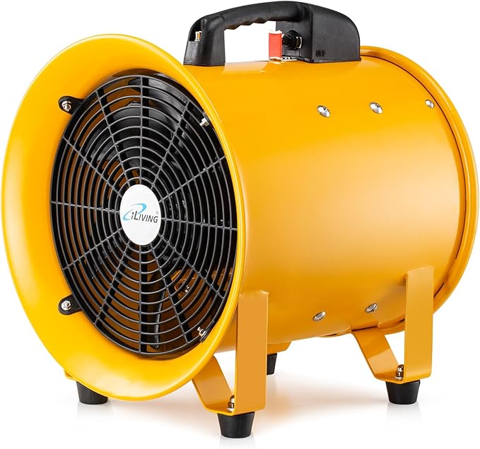 iLiving Utility High Velocity Blower, Fume Extractor, Portable Exhaust and Ventilator Fan (Utility 12")