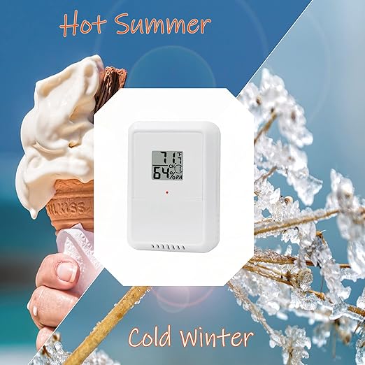 Wireless Weather Station Clock, 10 Inch Home Indoor Weather Monitor with Barometer, Outdoor Temperature and Humidity Gauge, Black