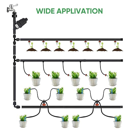0.25 GPH Pressure Compensating Drippers for Garden System: Self-Cleaning Constant Flow Drippers for 1/4 Inch Drip Irrigation Tubing - Drip Irrigation Emitters for Drip Irrigation System Users (30pcs)