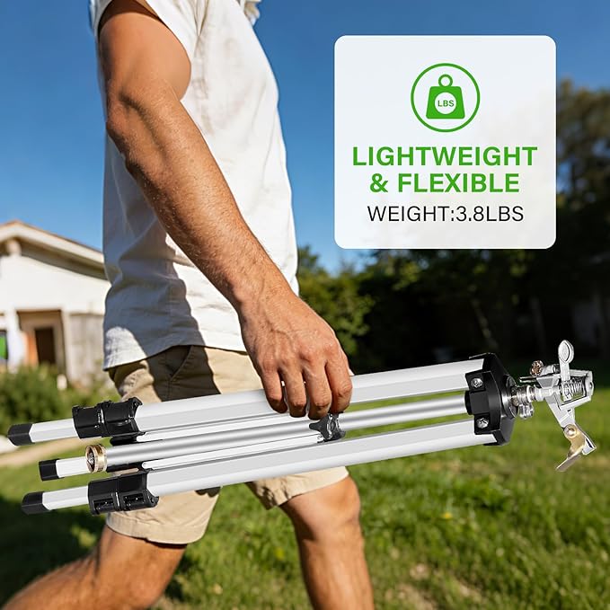 Heavy Duty Impact Sprinkler on Tripod Base,36 Inch Tripod Sprinkler with Brass Nozzle for Yard Large Area,Extra Tall 360 Degree Rotating,Waters Up to 80 Ft,Legs Extend Up to 36"