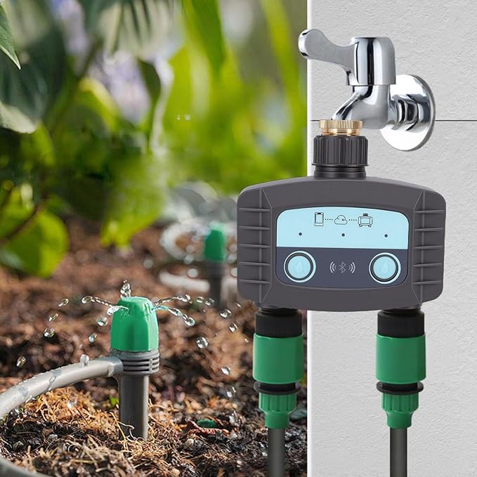 Yosoo Smart Lawn Watering System Irrigation Controller Kit, WiFi, Brass Construction with Remote Control for Potted Plants, Lawns, and Farming