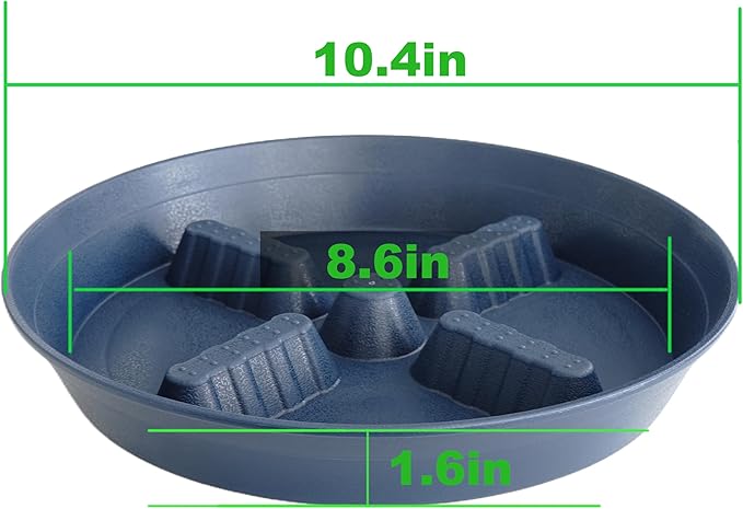 4 Pack Plant Saucer 10 inch, 8 12 14 17 inch, Plant Stand Plastic Plant Saucers for Indoors Outdoor, Heavy Duty Flower Plant Risers for Inside Pots, Pot Saucers for Plants, Grow Bags Saucers