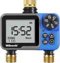 Brass Water Timer for Garden Hose, 2 Zone Sprinkler Timer, Automatic Irrigation System/Rain Delay/Manual Watering, Programmable Watering for Lawn, Yard, Drip Irrigation C92WT06