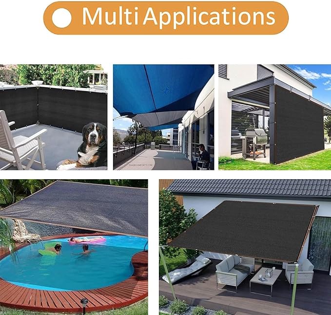 4x6M Shade Cloth for Greenhouse 3x5m 5x8m Shade Netting with Grommets Sunblock Shade Mesh UV Resistant for Garden, Pergola, Patio，Plants, Chicken Coop, Outdoor(6.6 x 13ft)