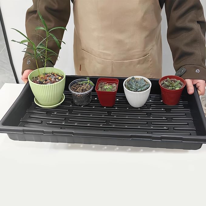 RooTrimmer 18-Pack 1020 Seedling Trays with Holes - Extra Strength Heavy Duty,10" x 20", Reusable 1020 Nursery Trays for Seed Germination, Plant Propagation, Garden Seed Starter and Microgreens