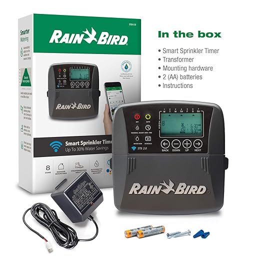 Rain Bird ST8I-2.0 Smart Indoor WiFi Sprinkler/Irrigation System Timer/Controller, WaterSense Certified, 8-Zone/Station, Compatible with Amazon Alexa
