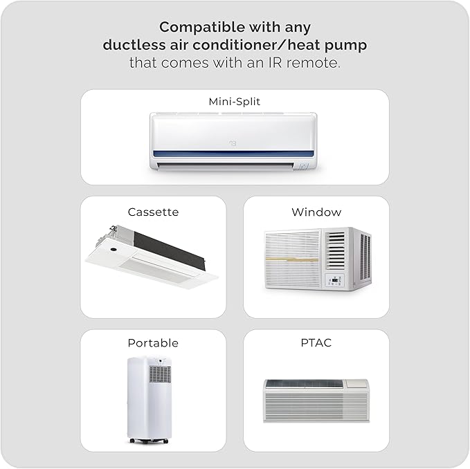 Breez Max Smart AC Controller | AHR Product of the Year WiFi Thermostat for Mini-Split, Window, Portable AC/Heat Pump | AI-Based Tech | Free App, No Subscription | Alexa, Google, IFTTT etc. (Black)