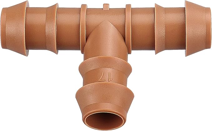 20 Pieces Drip Irrigation Fittings Tee Connectors for 1/2" Tubing, Barbed T 3 Way Connectors for 1/2 Inch Irrigation Tubing(0.600" ID), Drip Line Tees for Drip Sprinkler Garden Lawn Systems