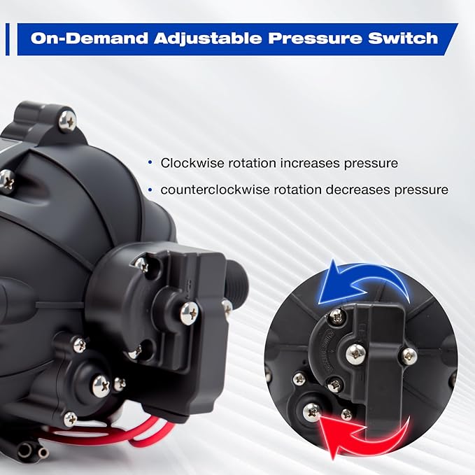 12 Volt Sprayer Pump, Soft Wash Pump, 5.5GPM 60PSI, 10 Amps, Chemical and Corrosion Resistant, Compatible with Roundup, Pressure Switch and Self-Priming for Agricultural Spraying
