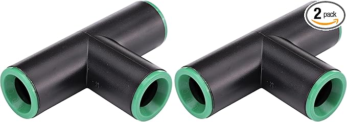 Raindrip 347G00UB Compression Tees, Loose, 1/2-Inch,Black, Green (Pack of 2)