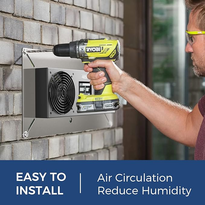 ALORAIR 240CFM Crawlspace Ventilation Fan, with Temperature Humidity Controller Timing Cycle Speed Control, for Attic, Garage, Shed, Crawl space, Basements (Air-out)
