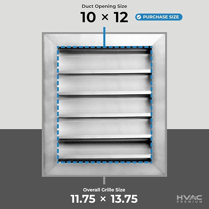 HVAC Premium 10"W x 12"H Aluminum Exterior Gable Louver Vent for Walls & Crawlspace - Weather-Resistant Air Grille with Screen Mesh - [Overall Size 11.75"W x 13.75"H]
