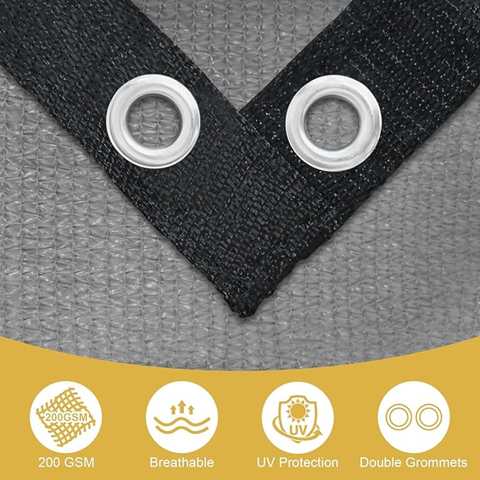 Shade&Beyond Customized Size 90% Sun Shade Cloth with Grommets, 06' X 08' Pergola Shade Cover Canopy, Mesh Tarp Sun Screens for Patio, Outdoor, Garden, Backyard, Light Gray, GN03