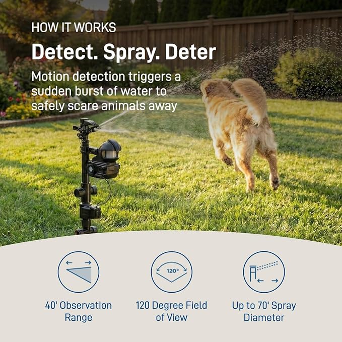 Orbit Yard Enforcer Motion‑Activated Water Sprinkler – Outdoor Lawn & Garden – Motion Sensor Activated Spray – Multi‑Angle Detection – Weather‑Resistant – Model 62100