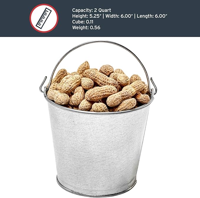 Behrens Galvanized Steel Utility Pail, 2-Quart, Silver