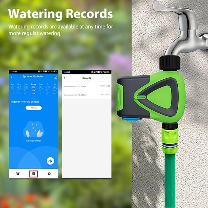 WiFi Sprinkler Timer, Smart Water Hose Timer with APP Control, Rain Delay, Auto & Manual Watering Mode, WiFi Irrigation System Controller for Lawn Yard Garden, Compatible with Alexa & Google Home