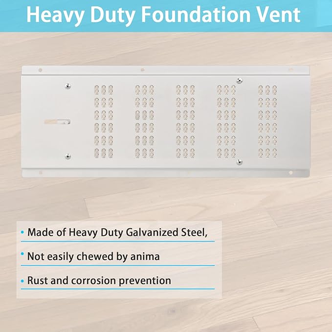 Crawl Space Vent Cover,Foundation Vent Cover for Foundation Garage Attic Home Improvement,16"x6.5" Outdoor Foundation Air Wall Vent with Damper&Screen to Reduce Moisture,Fit 16"x6" Rough Opening,1PK