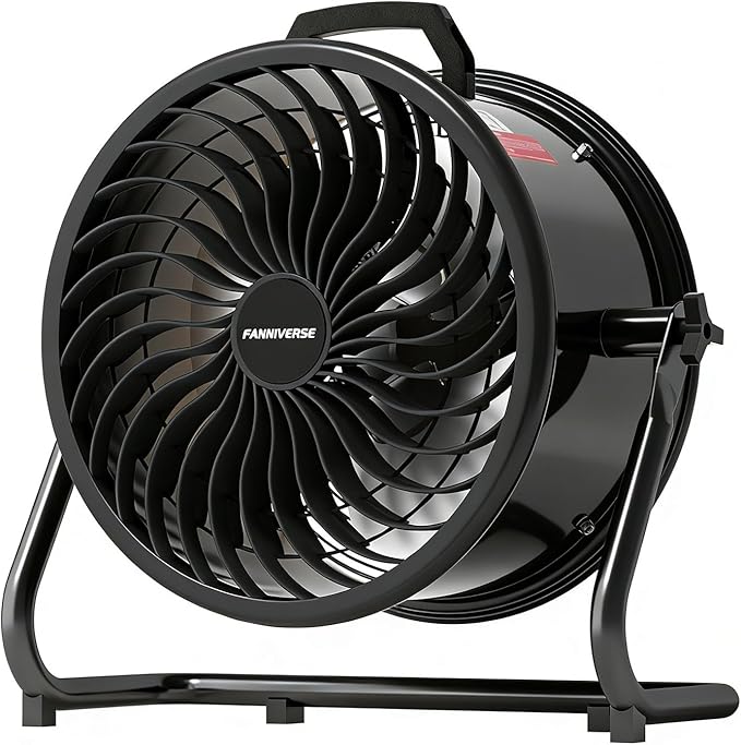 16 Inch High Velocity Floor Fan 3000 CFM Heavy Duty Metal Fan with 360° Tilt & Wall Mount Bracket - 3-Speed Portable Shop Fan for Garage, Patio, Workshop & Gym - UL Safety Listed