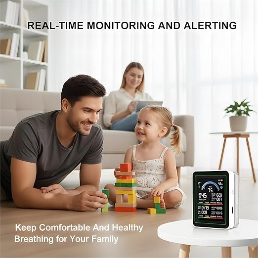 10 in 1 Smart Air Quality Monitor Indoor,Professional Air Quality Test Kit with | TVOC | HCHO | Temp | AQI | PM2.5 | PM0.3 | PM10