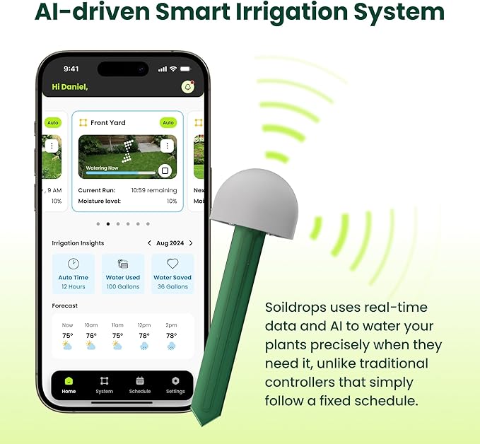 AI Smart Sprinkler Controller, 8-Zone WiFi Irrigation Controller for Indoor & Outdoor Use, DIY Garden & Lawn Watering Kit, App-Based Auto Watering