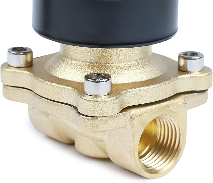 U.S. Solid Smart Solenoid Valve - 1/2 Inch Wi-Fi APP-Controlled Brass Solenoid Valve, 110V AC