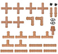 APT 1/2 Inch Drip Irrigation Fittings. 27 Count Full Irrigation System Connectors. Set of Faucet Adapter, Elbow, Transfer, Tee, End Plug, Cross and Gourmet. Also fits 17 MM Hose.