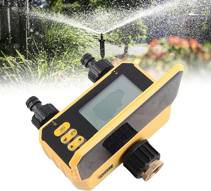 Smart WiFi Water Timer, Solar Sprinkler Valve Timer, Brass Inlet Garden Hose with APP Remote Control, Voice Compatible, Rain Delay & Manual Mode, Ideal for Garden Irrigation