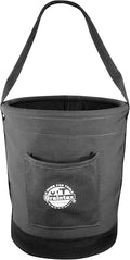 Graintex Tapered Canvas Bucket 12"x10"x15", Utility Tool Bucket One Inside Pocket, Reinforced Base & Carry Handle, Ripstop Canvas - Tan