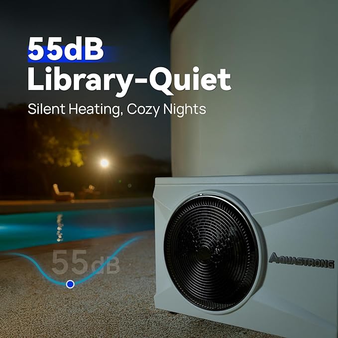 AQUASTRONG Inverter Swimming Pool Heat Pump,Pool Heater for Above Ground and Inground Pool Heating Smart WiFi Control and Cooling Pool Heater Pools Up to, 26000 Gallons