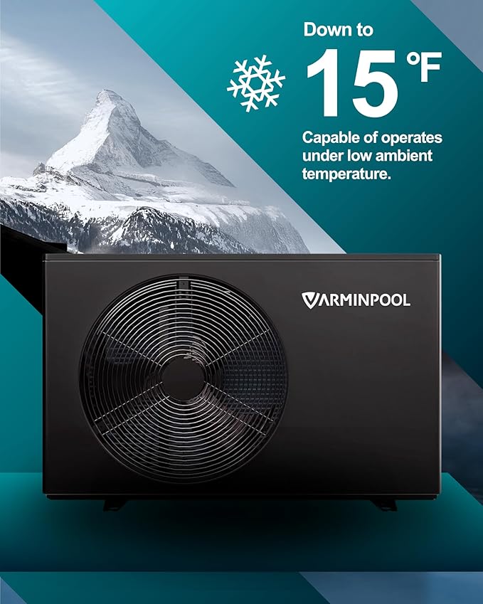40000BTU Pool Heat Pump with Smart Invert, up to 10,000 Gals In and Above Ground Pools, Energy Efficient Pool Heater with WiFi Capable Smart Timer, Heat & Cool Duo Mode, 240V, V10 Plus