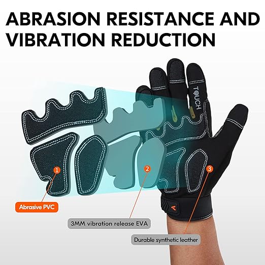 Vgo... 1-Pair 32°F Waterproof Heavy Duty Winter Work Gloves Men,Mechanic Gloves, Impact Protection& Vibration Reduction (Size XL, Black&Gold, SL8849FW)