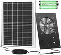 Solar Fan for Chicken Coop with Battery and Timer, 25W 15000 mAh Solar Powered Exhaust Fan for Greenhouse, Outdoor, Shed, Vent, Doghouses, Windows, RV, High Wind Speed, Rainproof