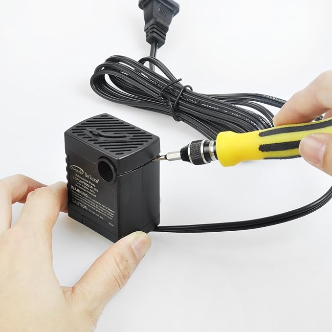 Simple Deluxe 80 GPH Submersible Pump with Adjustable Intake & 6' Waterproof Cord for Hydroponics, Aquaponics, Fountains, Ponds, Statuary, Aquariums & more, Black