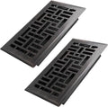 Howeall 4x8 Inches 2 Pack Heavy Duty Walkable Floor Register Easy Adjust Air Supply Lever Floor Vents - Seattle Design - Vent Cover for Home Floor - Oil Rubbed Bronze