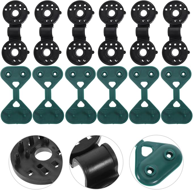 20pcs Sunshade Net Clips and Greenhouse Cloth Clamps for Garden Netting, Heavy Duty Fixing Tools for Outdoor Shade Cloth, Black and Green Clips for Plant Shade and Bird Protection