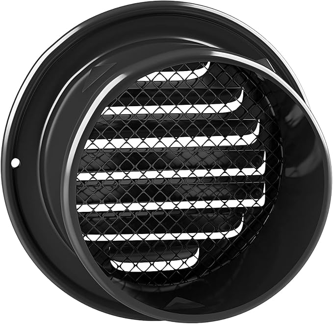 3inch 304 Stainless Steel Air Vents Cover, piiyoosnn Louvered Grille Cover Vent Flat Ducting Air Vent Wall Inlet with Built-in a Fly Screen Mesh for HVAC Ventilation