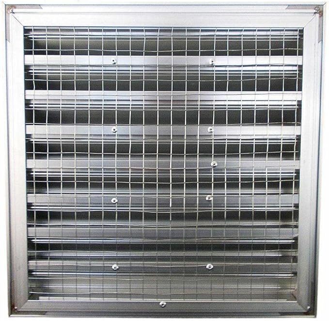 Byson 8"x 8" Aluminum Black Gable Vent - MaxShield Series Anodized Louvered Vent - Weatherproof Louver Air Vent Grille with Steel Mesh - HVAC, Attic, Container and Shed Vent