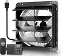 Xcity 12" Shutter Exhaust Fan with 6 ft Power Cord, AC Motor Attic Fan, Smart Speed Remote Control (32.8ft Range), Auto Temp Timer, Vent Fan for Home, Garage, Commercial，Window Ventilation