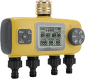 RiToEasysports Irrigation Timer, Intelligent Control, 4 Zone Watering Timer, Rain Delay, 3/4in Brass Inlet for Yard Lawn 40.1°F to 113°F