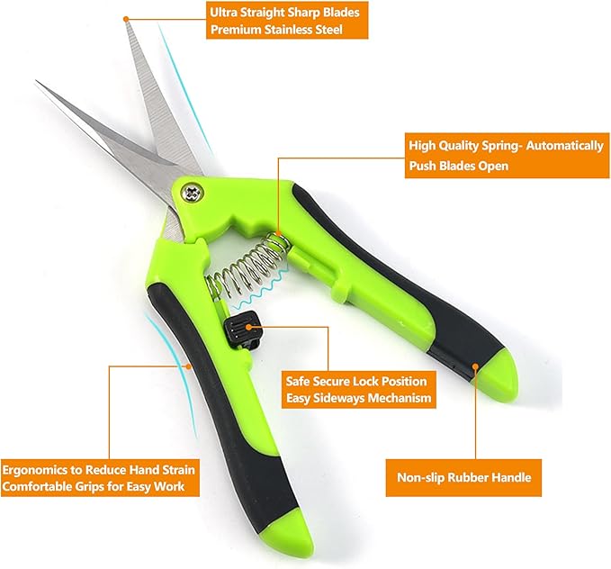 Josteve 5Pcs Succulent Tools Mini Garden Small Gardening Tools Indoor, Pruning Shear Gardening Scissors, Hand kit for Bonsai, Cactus, Fairy, Houseplant of Transplanting, Repotting, Seedling Soil