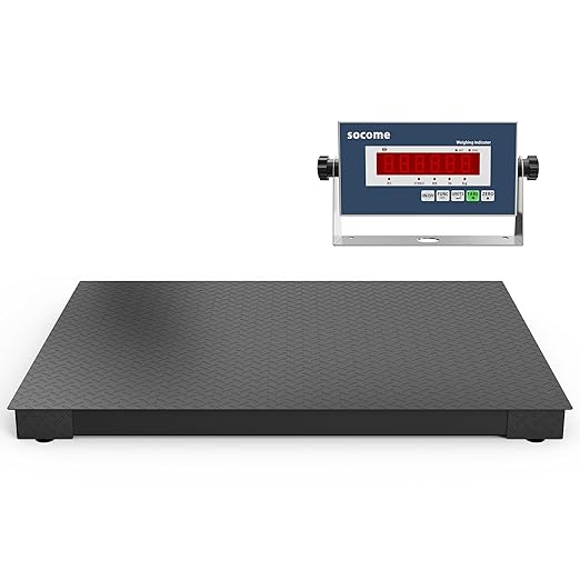60"x48" Industrial Floor Scale with Digital Indicator, Professional Pallet Scale, Heavy Duty Weighing Scale for Wareshouse, Shipping and Industrial, 10000 lb x 1 lb, Black