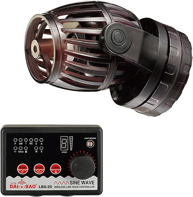 1600 GPH 24V Propeller Wave Maker Pump - ECO Quiet Sine Wave Circulation Pump with Digital Controller for Marine & Coral Reef Aquariums