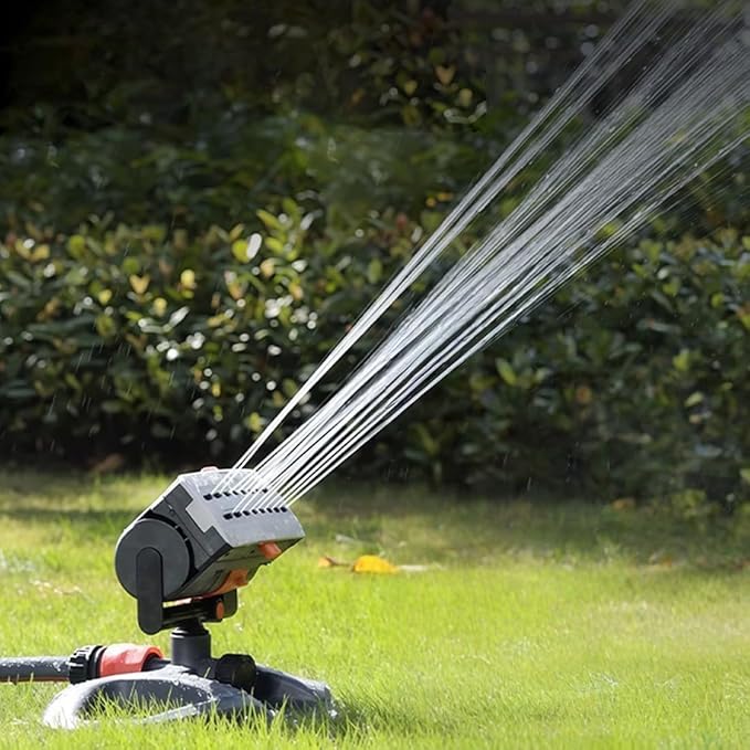 16-Nozzle Oscillating Sprinkler with Dual-Zone Sprinkler Water Timer, Sprinklers for Yard, Heavy Duty Automatic Lawn Garden Irrigation System (B-no Water time)