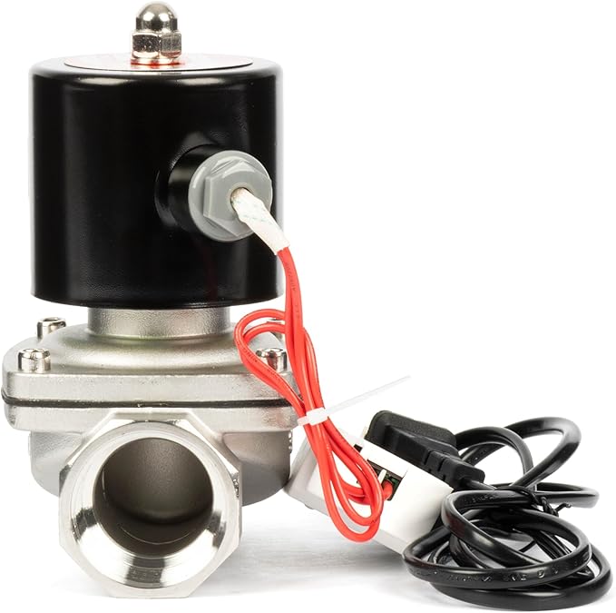 U.S. Solid Smart WiFi Stainless Steel Solenoid Valve, 1-1/4", 110V AC, Normally Closed, App Remote Control for Irrigation & Automation